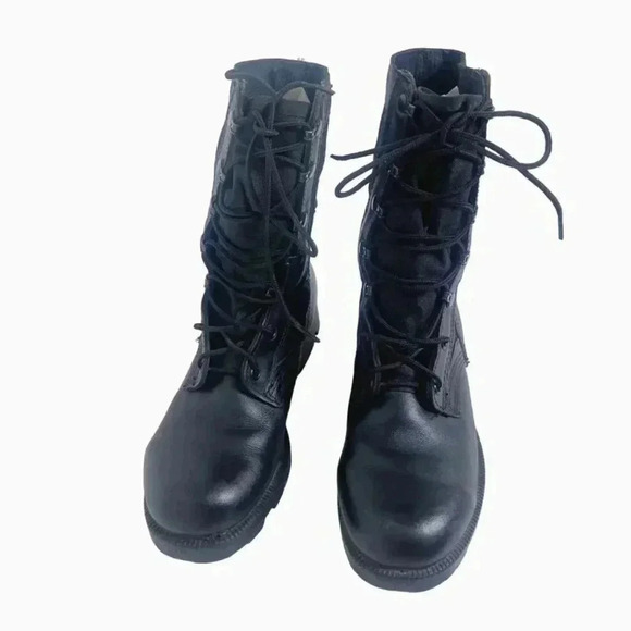 Altama Men's Black Leather Combat Boots Lace Up Boots Size 6W - Picture 2 of 11